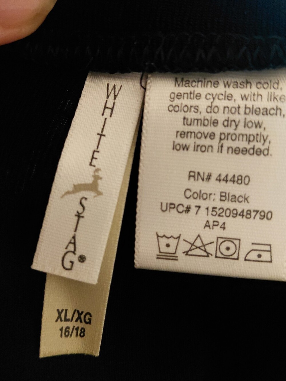 Vtg White Stag Womens Black Stretch Long Skirt Elastic Waist Unlined - Picture 8 of 8